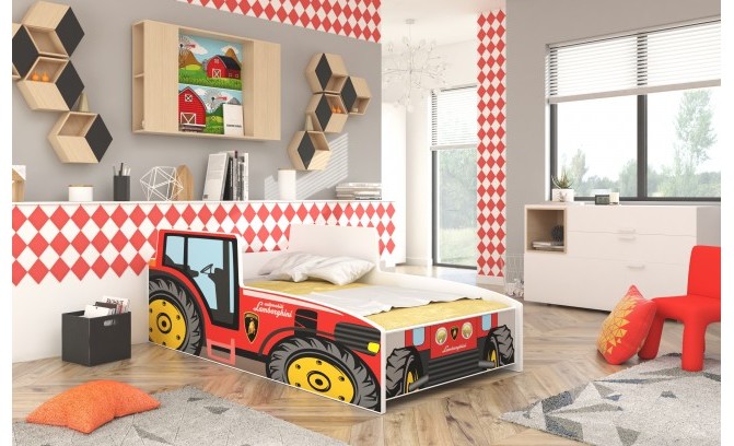 Bērnu gulta TRACTOR RED 160/80 ar matraci